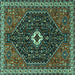 Square Persian Turquoise Traditional Rug, tr1670turq