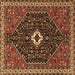 Square Persian Brown Traditional Rug, tr1670brn