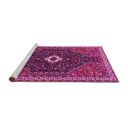 Sideview of Machine Washable Persian Pink Traditional Rug, wshtr1670pnk