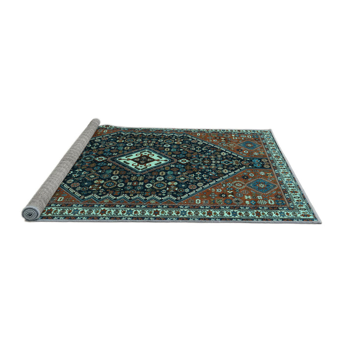 Sideview of Machine Washable Persian Light Blue Traditional Rug, wshtr1670lblu