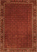 Serging Thickness of Machine Washable Persian Orange Traditional Area Rugs, wshtr1671org