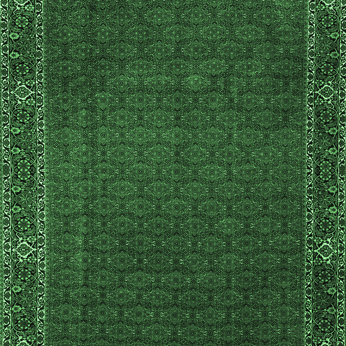 Machine Washable Persian Emerald Green Traditional Area Rugs, wshtr1671emgrn