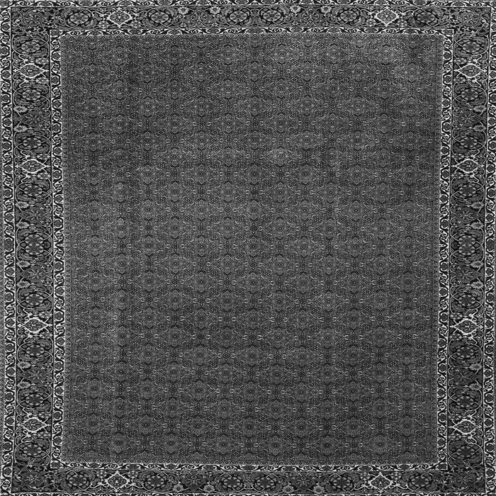 Round Machine Washable Persian Gray Traditional Rug, wshtr1671gry