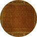 Round Persian Yellow Traditional Rug, tr1671yw