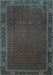 Machine Washable Persian Light Blue Traditional Rug, wshtr1671lblu