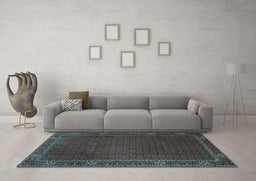 Machine Washable Persian Light Blue Traditional Rug in a Living Room, wshtr1671lblu