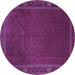 Round Persian Purple Traditional Rug, tr1671pur