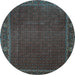 Round Persian Light Blue Traditional Rug, tr1671lblu