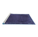 Sideview of Machine Washable Persian Blue Traditional Rug, wshtr1671blu