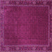 Square Machine Washable Persian Pink Traditional Rug, wshtr1671pnk