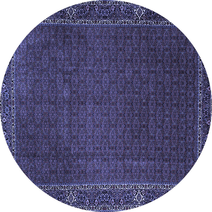 Round Persian Blue Traditional Rug, tr1671blu