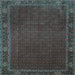 Square Machine Washable Persian Light Blue Traditional Rug, wshtr1671lblu