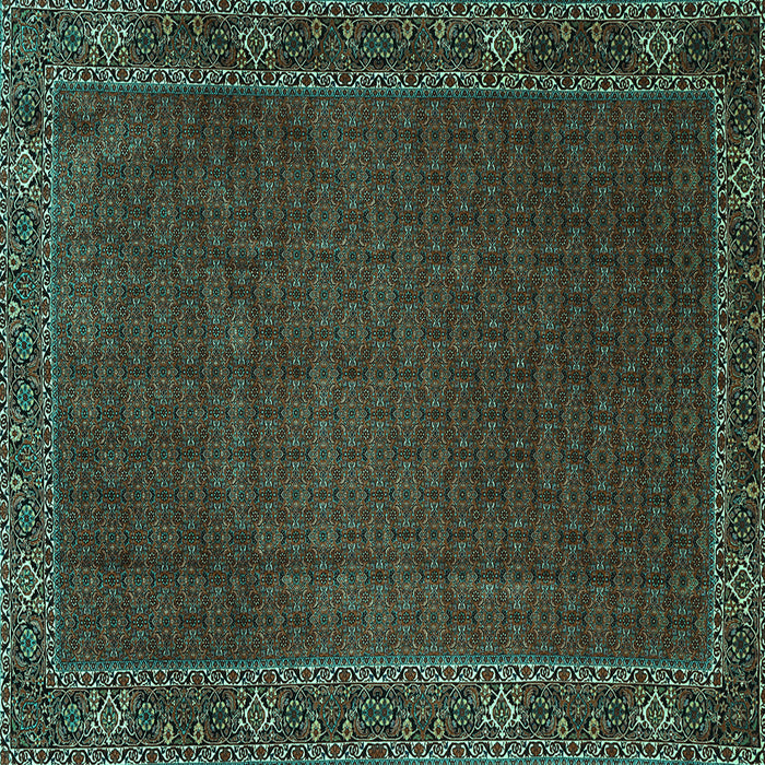 Square Persian Turquoise Traditional Rug, tr1671turq