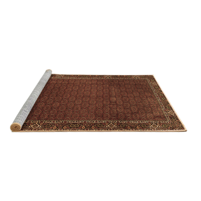 Sideview of Machine Washable Persian Brown Traditional Rug, wshtr1671brn