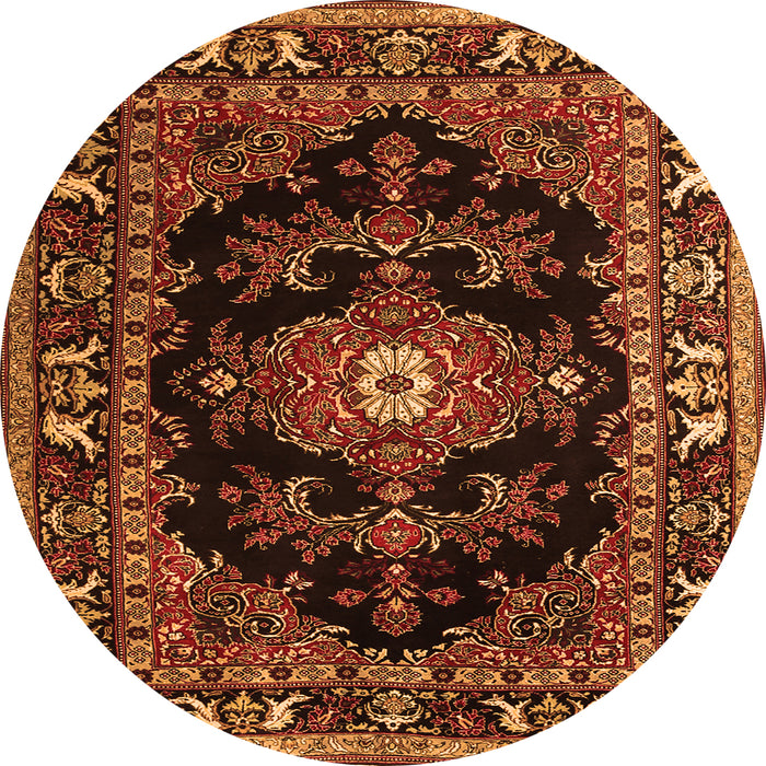 Square Persian Orange Traditional Rug, tr1672org