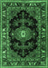 Machine Washable Persian Emerald Green Traditional Area Rugs, wshtr1672emgrn