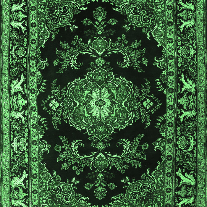 Machine Washable Persian Emerald Green Traditional Area Rugs, wshtr1672emgrn