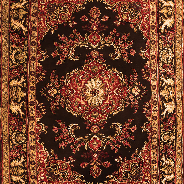 Serging Thickness of Machine Washable Persian Orange Traditional Area Rugs, wshtr1672org