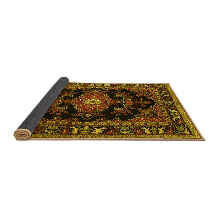 Sideview of Persian Yellow Traditional Rug, tr1672yw