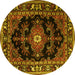 Round Machine Washable Persian Yellow Traditional Rug, wshtr1672yw