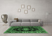 Machine Washable Persian Emerald Green Traditional Area Rugs in a Living Room,, wshtr1672emgrn