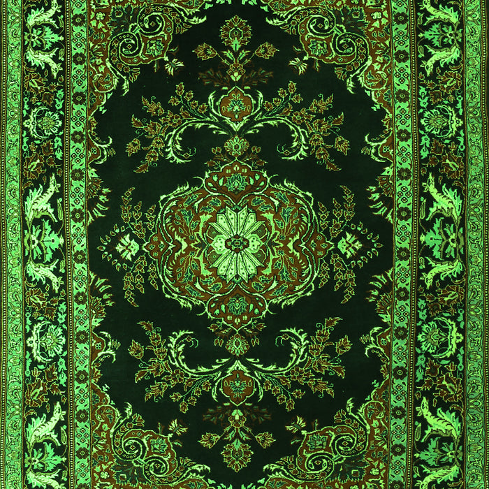 Serging Thickness of Machine Washable Persian Green Traditional Area Rugs, wshtr1672grn
