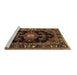 Sideview of Machine Washable Persian Brown Traditional Rug, wshtr1672brn