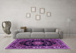 Machine Washable Persian Purple Traditional Area Rugs in a Living Room, wshtr1672pur