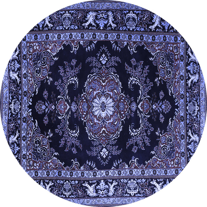 Round Persian Blue Traditional Rug, tr1672blu