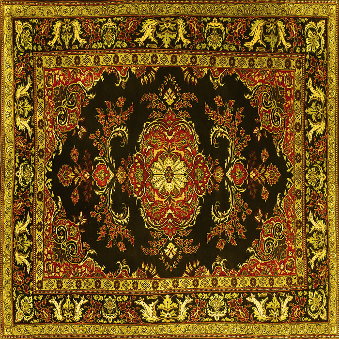 Square Persian Yellow Traditional Rug, tr1672yw