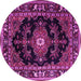 Round Machine Washable Persian Pink Traditional Rug, wshtr1672pnk