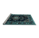 Sideview of Machine Washable Persian Light Blue Traditional Rug, wshtr1672lblu