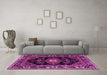 Machine Washable Persian Pink Traditional Rug in a Living Room, wshtr1672pnk