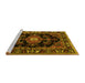 Sideview of Machine Washable Persian Yellow Traditional Rug, wshtr1672yw