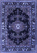 Machine Washable Persian Blue Traditional Rug, wshtr1672blu