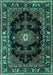 Machine Washable Persian Turquoise Traditional Area Rugs, wshtr1672turq