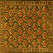 Square Machine Washable Persian Yellow Traditional Rug, wshtr1673yw