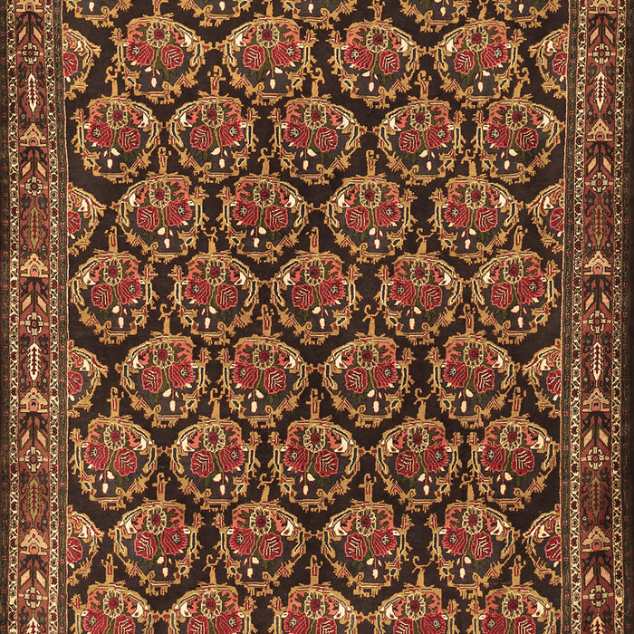 Machine Washable Persian Brown Traditional Rug, wshtr1673brn