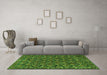 Machine Washable Persian Green Traditional Area Rugs in a Living Room,, wshtr1673grn