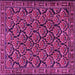 Square Machine Washable Persian Pink Traditional Rug, wshtr1673pnk