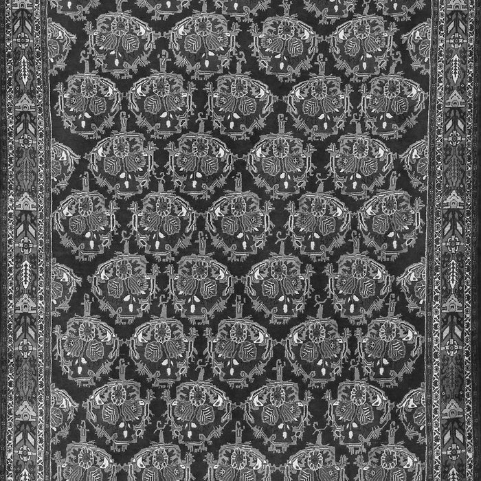 Serging Thickness of Machine Washable Persian Gray Traditional Rug, wshtr1673gry