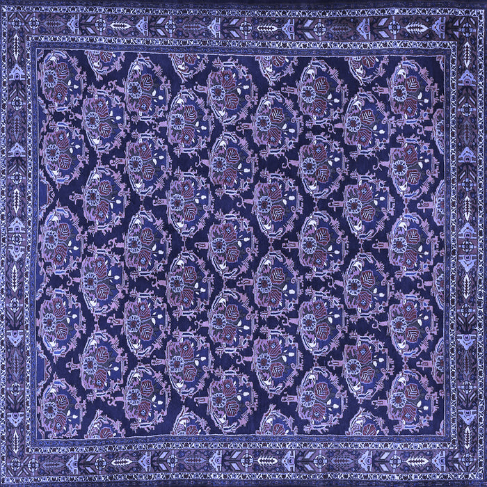 Square Persian Blue Traditional Rug, tr1673blu