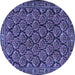 Round Machine Washable Persian Blue Traditional Rug, wshtr1673blu