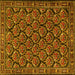 Square Persian Yellow Traditional Rug, tr1673yw