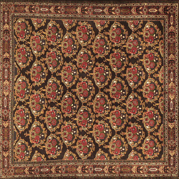 Square Persian Brown Traditional Rug, tr1673brn