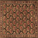 Square Persian Brown Traditional Rug, tr1673brn