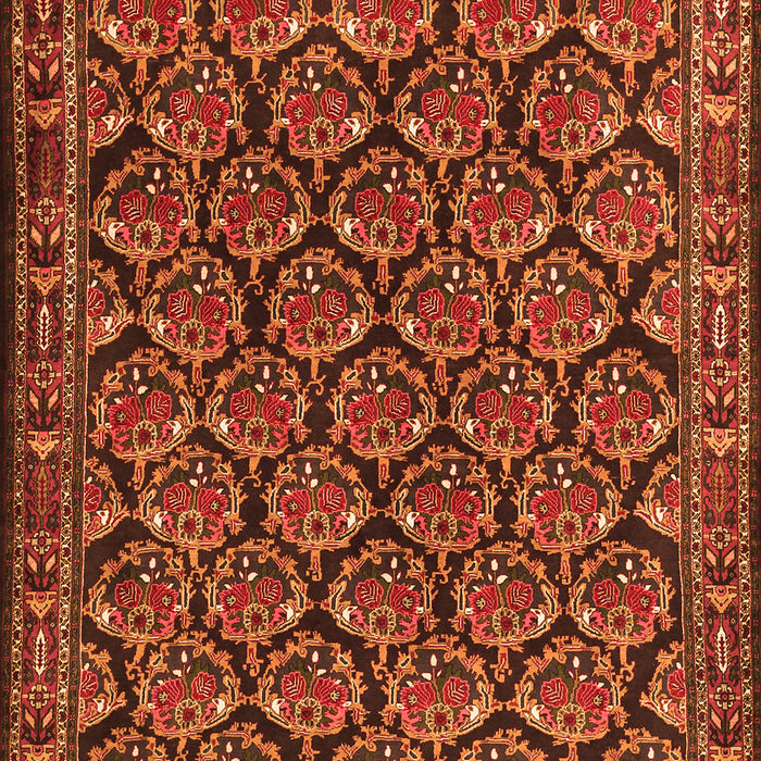 Serging Thickness of Machine Washable Persian Orange Traditional Area Rugs, wshtr1673org
