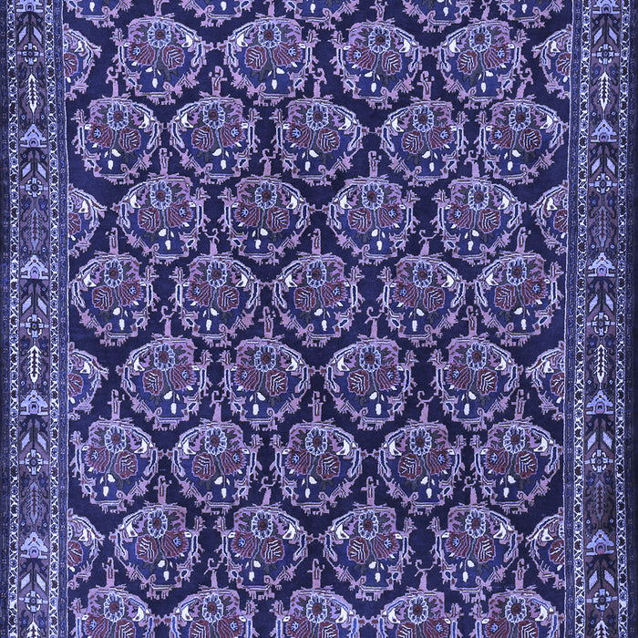 Machine Washable Persian Blue Traditional Rug, wshtr1673blu