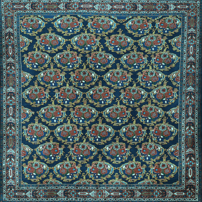 Square Machine Washable Persian Light Blue Traditional Rug, wshtr1673lblu