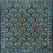 Square Machine Washable Persian Light Blue Traditional Rug, wshtr1673lblu